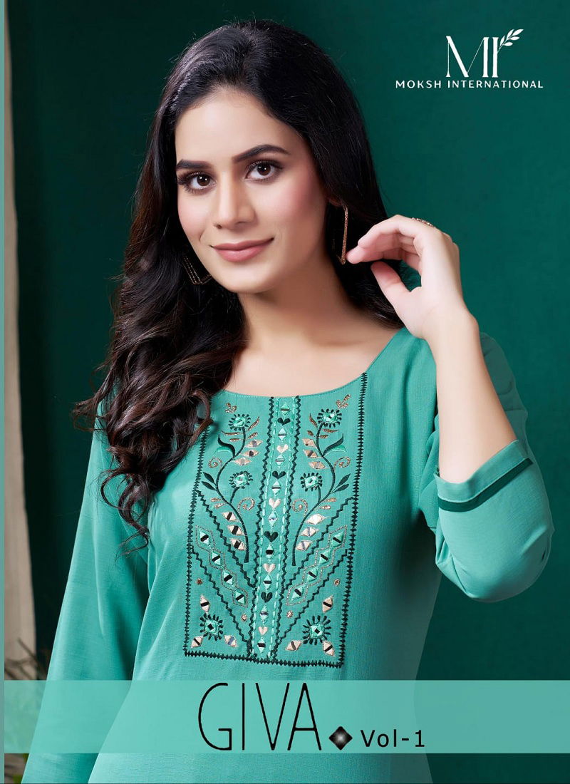 Giva Vol 1 By Moksh Maaza Cotton Handwork With Pocket Kurti Wholesale Online Catalog